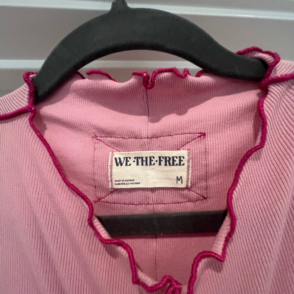 Pink Ruffled Free People Top - Picture 4 of 6